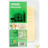 Queso Mozzarella EROSKI, lonchas, bandeja 200 g Queso Mozzarella EROSKI, lonchas, bandeja 200 g