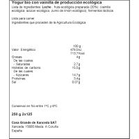 Yogur de vainilla ecológico XANCEDA, pack 2x125 g