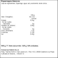Espárrago blanco IGP extra 6/8 piezas LEYENDA, frasco 325 g