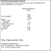 Piquillo entero extra CIDACOS, frasco 150 g