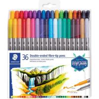 STAEDTLER DESIGN JOURNEY punta bikoitzeko errotuladoreak, hainbat kolore, sorta 36 ale