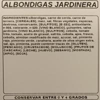 Albóndigas a la jardinera, al peso, compra mínima 250 g