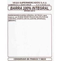 Barra integral de trigo 100% EROSKI, 220 g