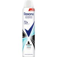 Desodorante invisible aqua para mujer REXONA, spray 200 ml