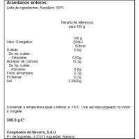 Arándanos CONGELADOS DE NAVARRA, bolsa 300 g
