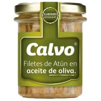 Filetes de atún en aceite de oliva CALVO, frasco 180 g
