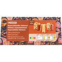 Mini panetone+mini pandoro+mini panetone choco EROSKI, 260 g