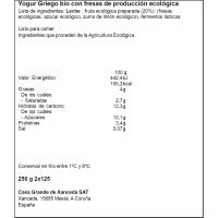Yogur griego eco con fresa CASA GRANDE XANCEDA pack 2x125 g