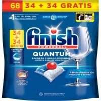 Lavavajillas máquina FINISH QUANTUM, pack 2x34 dosis