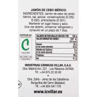 Jamón de cebo ibérico VILLAR, sobre 150 g