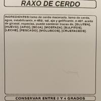 Raxo de cerdo, al peso, compra mínima 250 g