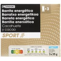 Barrita energética c/ cacahuete-cacao y dátil EROSKI, caja 105 g Barrita energética c/ cacahuete-cacao y dátil EROSKI, caja 105 g