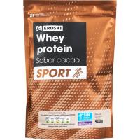 Whey protein sabor cacao EROSKI, bolsa 400 g Whey protein sabor cacao EROSKI, bolsa 400 g