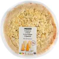 Pizza 5 quesos  triple fermentación EROSKI, caja 360 g