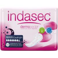 Compresa dermoseda maxi noche INDASEC, paquete 12 uds Compresa dermoseda maxi noche INDASEC, paquete 12 uds