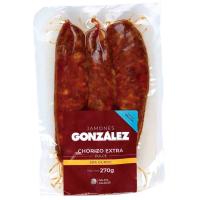 Chorizo extra dulce 50% duroc JAMONES GONZÁLEZ, sarta 270 g