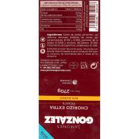 Chorizo extra picante 50% duroc JAMONES GONZÁLEZ, sarta 270 g