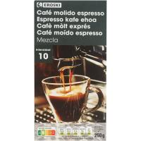Café molido expreso mezcla EROSKI, paquete 250 g