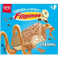 FILIPINOS karamelu eta topping Sandwich izozkia, sorta 4x130 ml