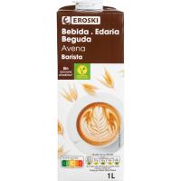Bebida vegetal de avena barista EROSKI, brik 1 litro