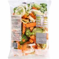 Brócoli, zanahoria y puerro para microondas EROSKI, bolsa 300 g