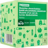 Guante de nitrilo desechable Talla M/L EROSKI, caja 30 uds