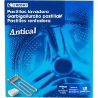 Pastillas antical lavadora EROSKI, caja 30 dosis