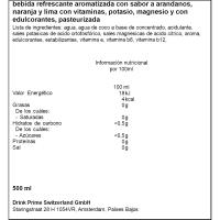 Bebida isotónica ice limón PRIME, botella 50 cl