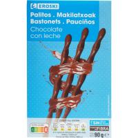 Palitos de chocolate con leche EROSKI, caja  90 g