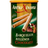 Barquillos rellenos de chocolate ANTIU XIXONA, lata 200 g