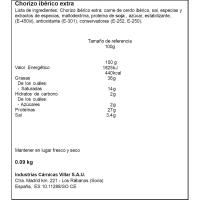 Chorizo ibérico tapitas VILLAR, sobre 90 g