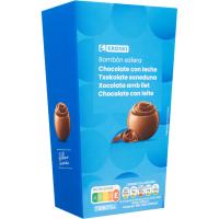 Bombón esfera de leche EROSKI, caja 180 g