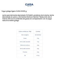 Yogur griego ligero CLESA, pack 6x125 g