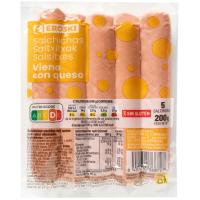 Salchicha con queso EROSKI, sobre 200 g