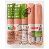 Salchichas de pavo EROSKI, sobre 200 g Salchichas de pavo EROSKI, sobre 200 g