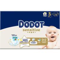 Pañal Jumbo 6-10 kg Talla 3 DODOT SENSITIVE, paquete 78 uds