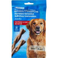 Barritas trenzadas para perro EROSKI, paquete 120 g