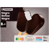 Helado negro EROSKI, pack 4x120 ml