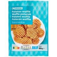 Patatas waffle sazonadas EROSKI, bolsa 600 g Patatas waffle sazonadas EROSKI, bolsa 600 g