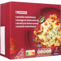 Lasaña a la boloñesa EROSKI, pack 2x300 g