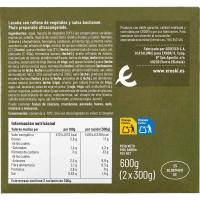 Lasaña vegetal EROSKI, pack 2x300 g