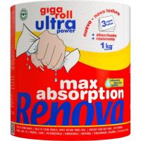 Papel de cocina Gigarrollo ultrapower 3 capas RENOVA, 1 rollo Papel de cocina Gigarrollo ultrapower 3 capas RENOVA, 1 rollo