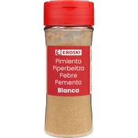 Pimienta blanca molida EROSKI, frasco 65 g
