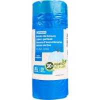 Bolsa basura autocierre azul cubo alto 30L EROSKI, pack 20 uds Bolsa basura autocierre azul cubo alto 30L EROSKI, pack 20 uds