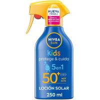 Crema solar kids SPF50+ NIVEA Protefe&cuida, pistola 250 ml Crema solar kids SPF50+ NIVEA Protefe&cuida, pistola 250 ml