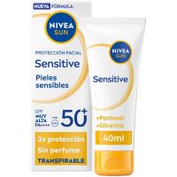 Crema facial solar sensitive SPF50+ NIVEA, tubo 40 ml Crema facial solar sensitive SPF50+ NIVEA, tubo 40 ml