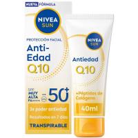 Crema facial solar SPF50+ NIVEA Q10, tubo 40 ml Crema facial solar SPF50+ NIVEA Q10, tubo 40 ml