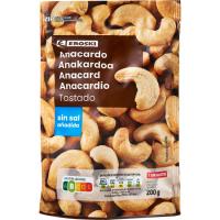 Anacardo tostados sin sal EROSKI, bolsa 200 g Anacardo tostados sin sal EROSKI, bolsa 200 g