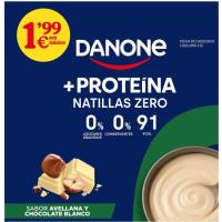 Natilla proteína avellana-chocolate blanco DANONE, pack 4x120 g