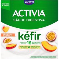Kéfir con melocotón y maracuya ACTIVIA, pack 4x120 g